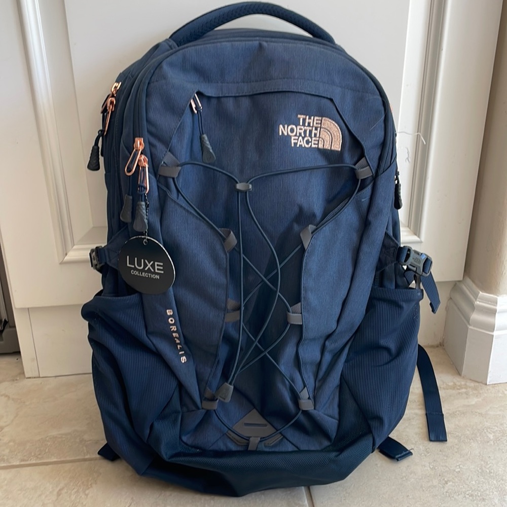 The North Face Borealis Luxe backpack - Navy with Rose Gold